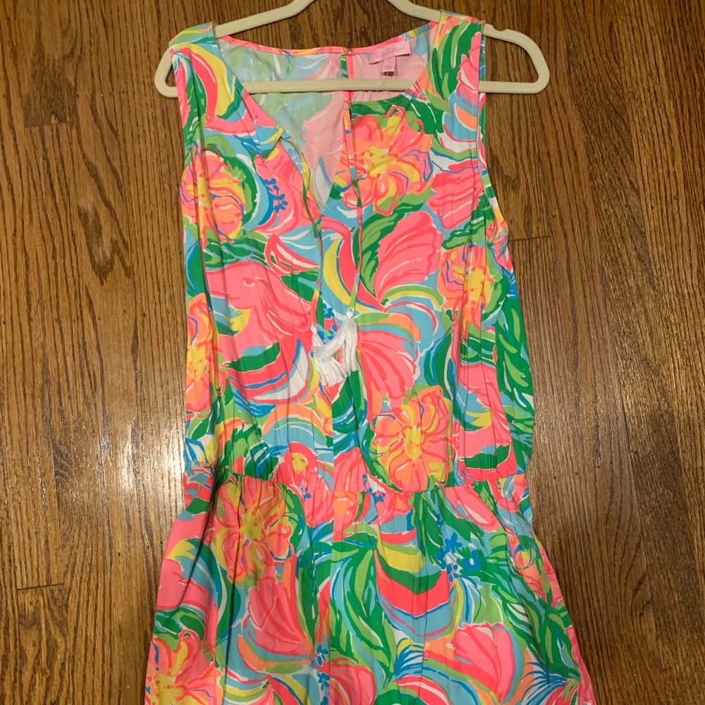 Lilly Pulitzer Sleeveless Tassel Tie Shorts Romper
